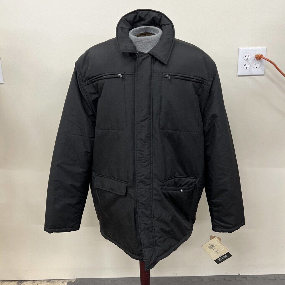 NEW Haggar Men's Water Resistant Microfiber Jacket with Quilted Lining XXL Chrty